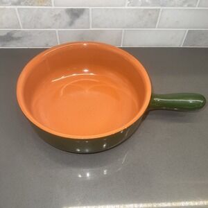 Terracotta Piral Albisola Cookware Saucier Pan Hunter Green Italy Italian 8.5